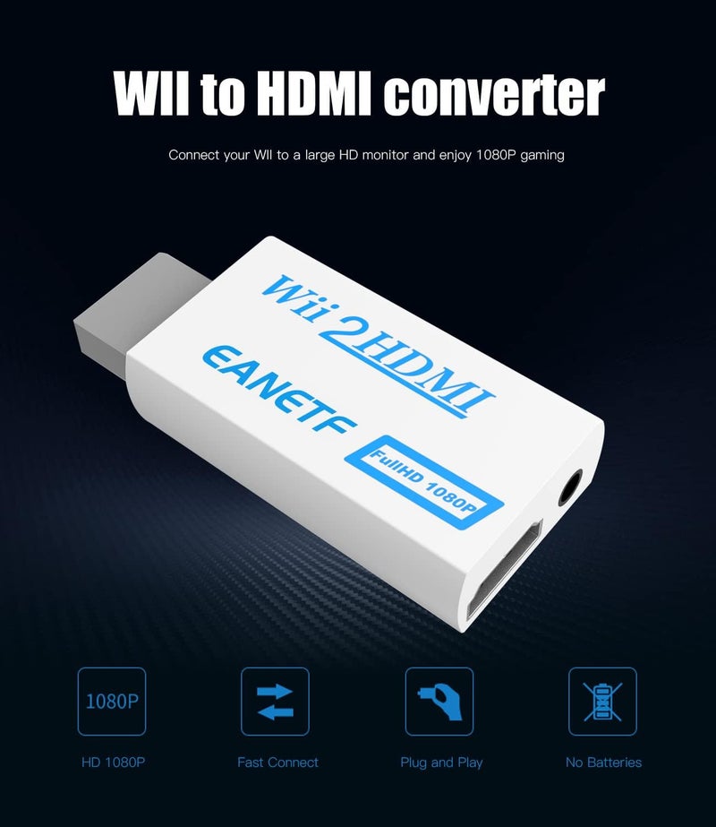 Eanetf Wii to HDMI 1080P Converter - 5ft High Speed HDMI Cable with Audio Output, Supports Wii Display 720P, NTSC - Image 4